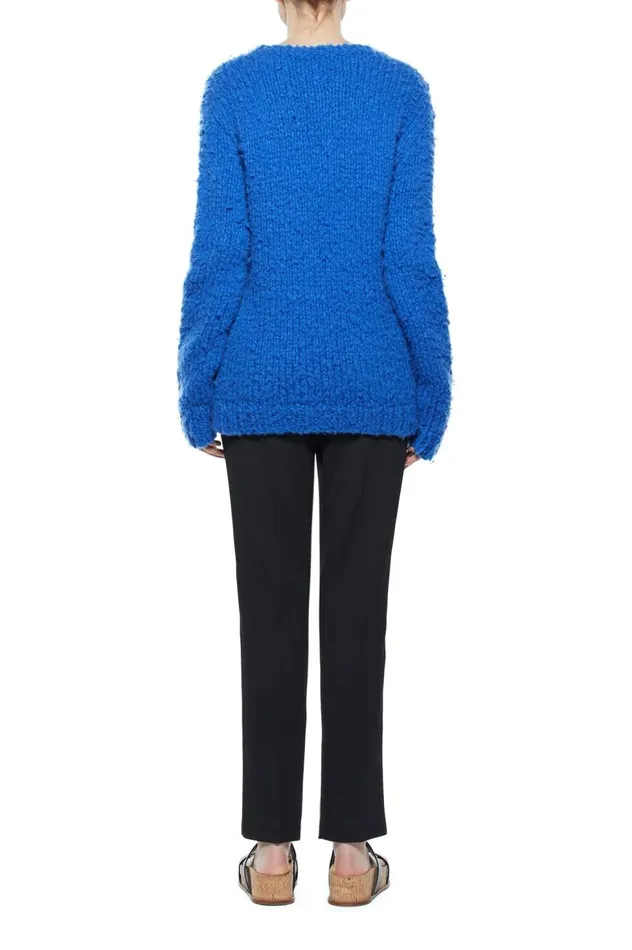 Women Knitwear Gabriela Hearst Lawrence Knit Sweater In Cobalt Welfat Cashmere