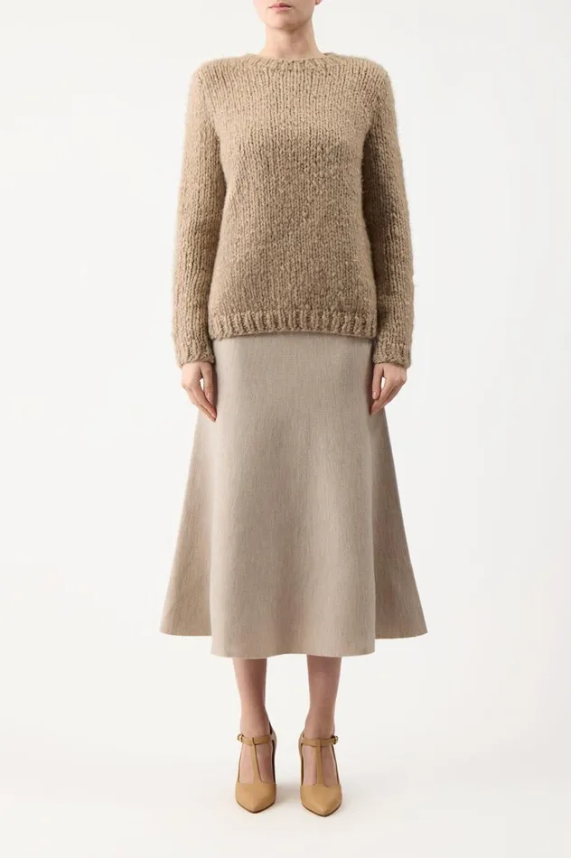 Women Knitwear Gabriela Hearst Lawrence Knit Sweater In Oatmeal Welfat Cashmere