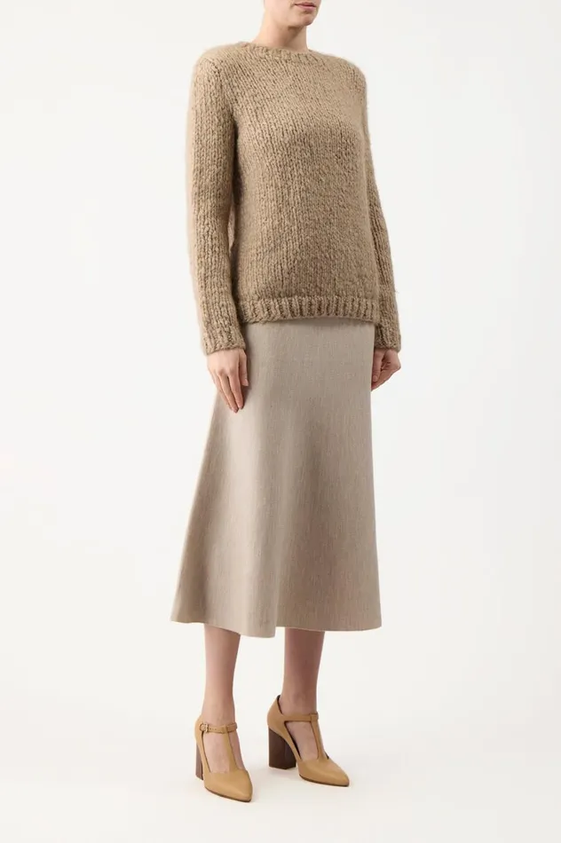 Women Knitwear Gabriela Hearst Lawrence Knit Sweater In Oatmeal Welfat Cashmere