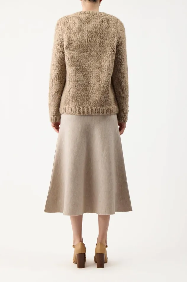 Women Knitwear Gabriela Hearst Lawrence Knit Sweater In Oatmeal Welfat Cashmere