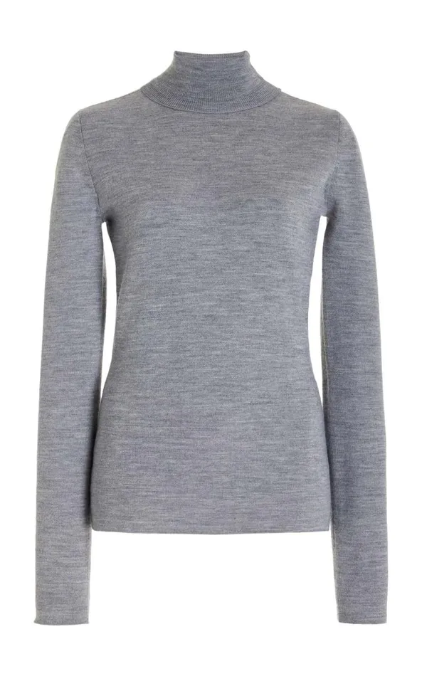 Women Knitwear Gabriela Hearst May Knit Turtleneck In Heather Grey Merino Wool Cashmere