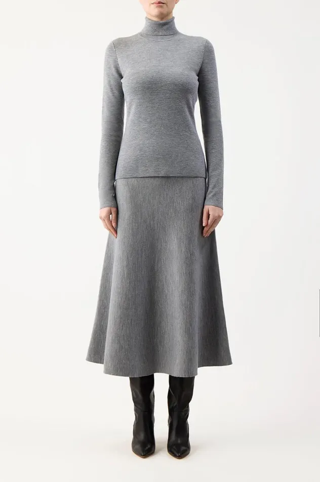 Women Knitwear Gabriela Hearst May Knit Turtleneck In Heather Grey Merino Wool Cashmere