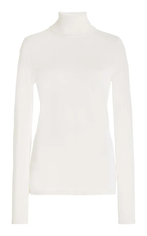 Women Knitwear Gabriela Hearst May Knit Turtleneck In Ivory Merino Wool Cashmere