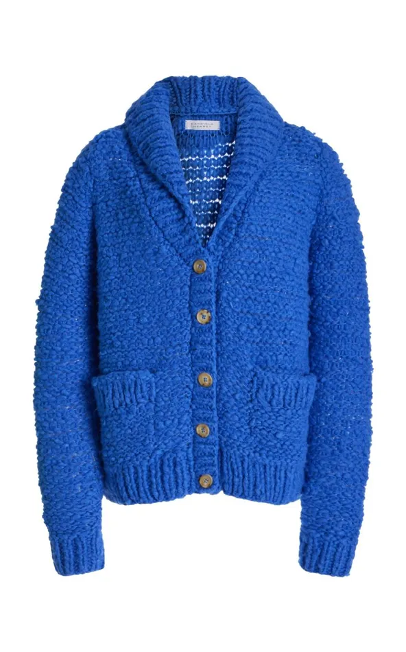 Women Knitwear Gabriela Hearst Moses Knit Cardigan In Sapphire Welfat Cashmere