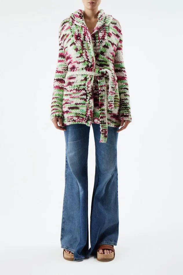 Women Knitwear Gabriela Hearst Moses Knit Cardigan In Space Dye Jewel Multi Welfat Cashmere