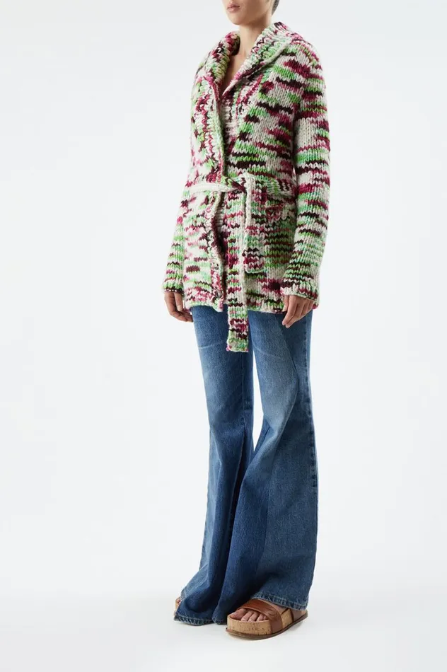 Women Knitwear Gabriela Hearst Moses Knit Cardigan In Space Dye Jewel Multi Welfat Cashmere