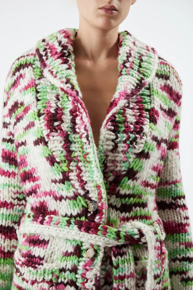 Women Knitwear Gabriela Hearst Moses Knit Cardigan In Space Dye Jewel Multi Welfat Cashmere