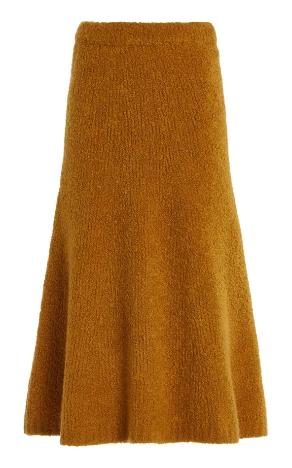 Women Knitwear Gabriela Hearst Pablo Knit Skirt In Saffron Cashmere Boucle