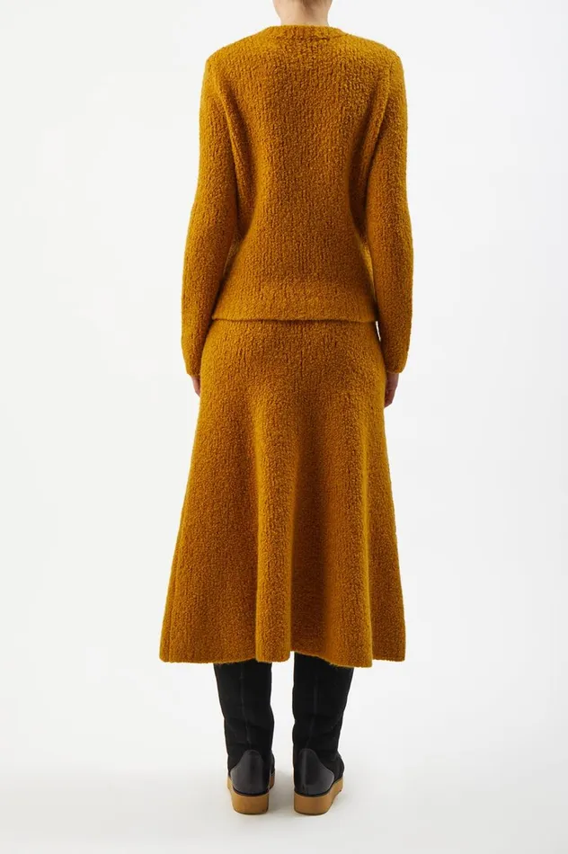 Women Knitwear Gabriela Hearst Pablo Knit Skirt In Saffron Cashmere Boucle