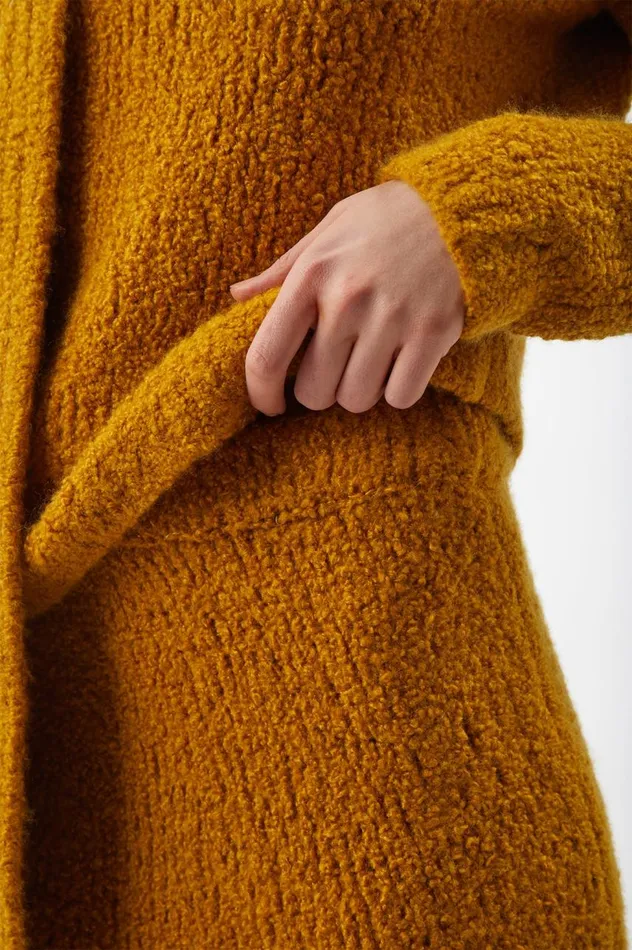 Women Knitwear Gabriela Hearst Pablo Knit Skirt In Saffron Cashmere Boucle