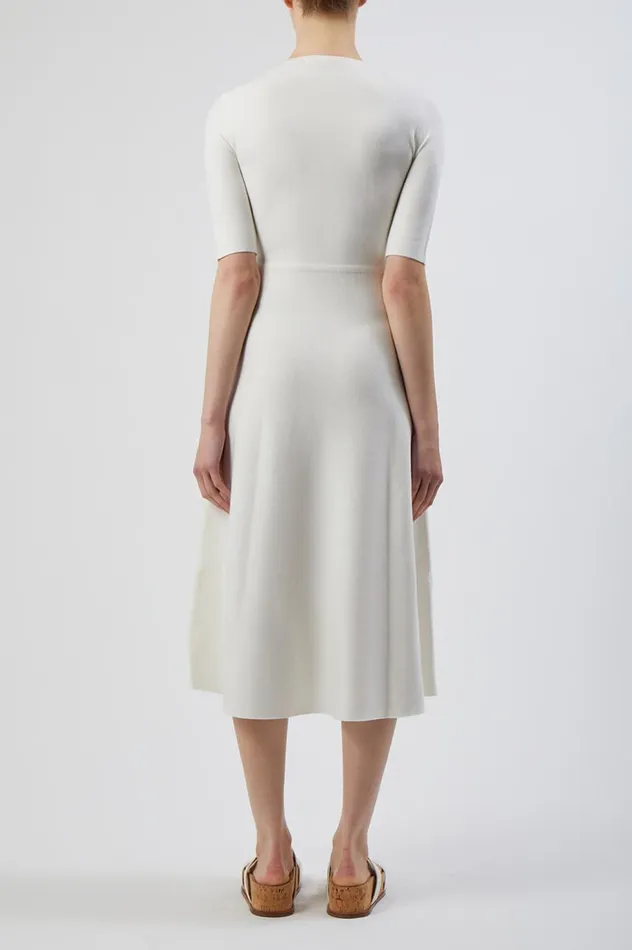 Women Knitwear Gabriela Hearst Seymore Knit Dress In Ivory Merino Wool Cashmere