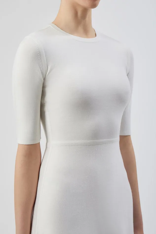 Women Knitwear Gabriela Hearst Seymore Knit Dress In Ivory Merino Wool Cashmere