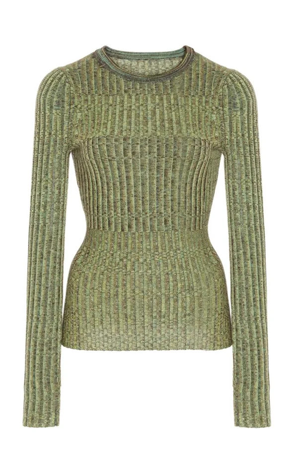 Women Knitwear Gabriela Hearst Willow Knit Sweater In Green Multi Cashmere Silk