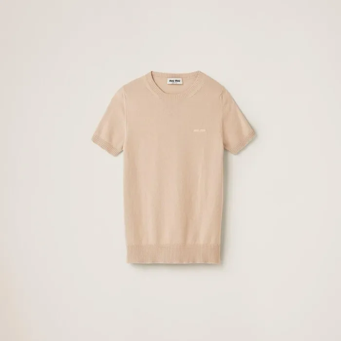 Women Knitwear Miu Miu Cashmere Sweater Albino White