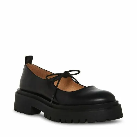 Women LANDON BLACK LEATHER Black Leather Steve Madden Loafers and Flats Women LANDON BLACK LEATHER Black Leather Steve Madden Loafers and Flats