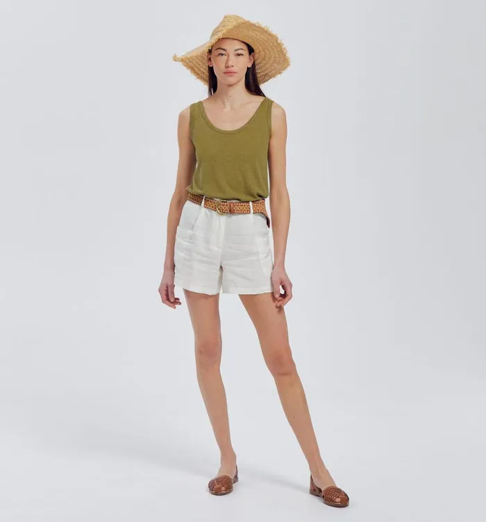 Women Linen Blend Top 8211 Chestnut Brown Promod Tops Women Linen Blend Top 8211 Chestnut Brown Promod Tops