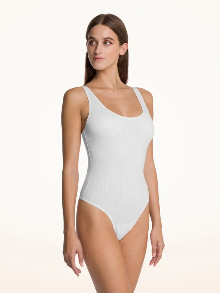 Women Lingerie Bodies Wolford Beauty Cotton Bodysuit Pearl