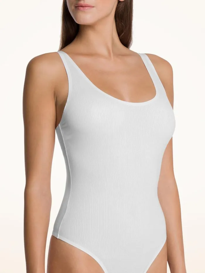 Women Lingerie Bodies Wolford Beauty Cotton Bodysuit Pearl