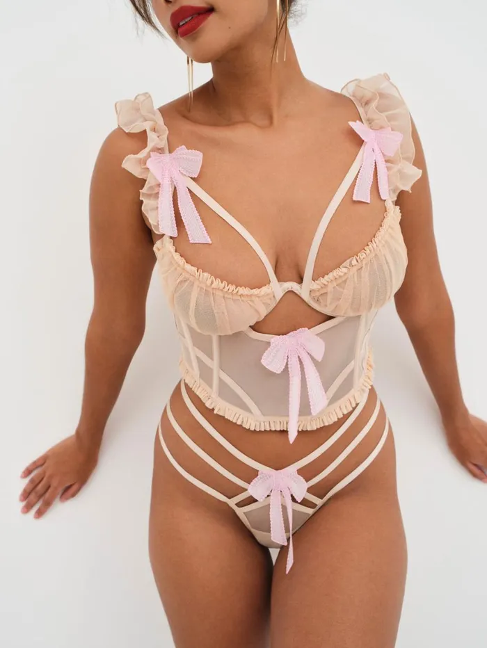 Women Lingerie For Love and Lemons Akeria Bustier Neutral