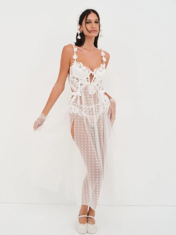 Women Lingerie For Love and Lemons Amore Maxi Slip Dress White Women Lingerie For Love and Lemons Amore Maxi Slip Dress White