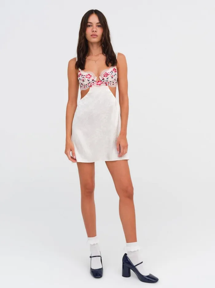 Women Lingerie For Love and Lemons Festival Rose Slip Dress Ivory