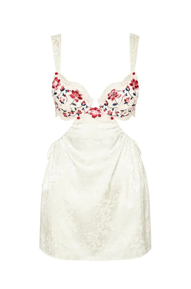 Women Lingerie For Love and Lemons Festival Rose Slip Dress Ivory