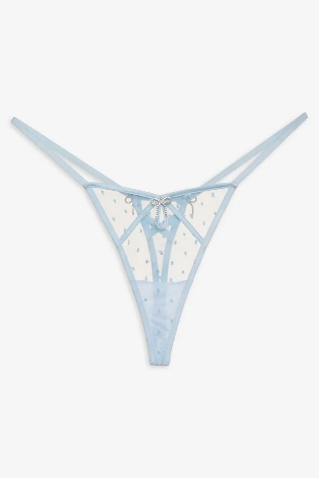 Women Lingerie For Love and Lemons Izzy Thong Panty Blue Women Lingerie For Love and Lemons Izzy Thong Panty Blue
