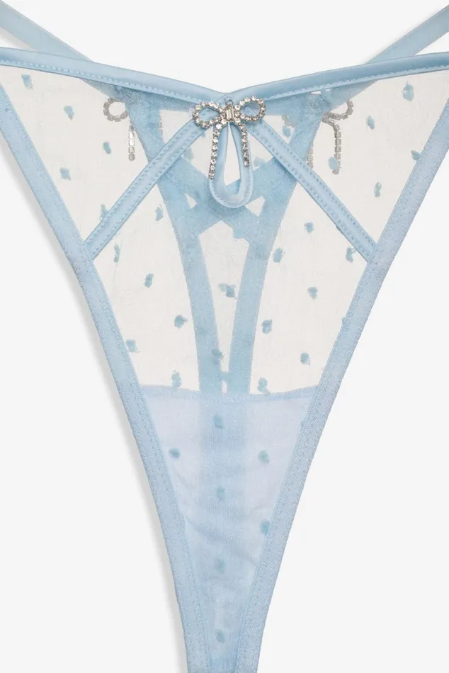 Women Lingerie For Love and Lemons Izzy Thong Panty Blue Women Lingerie For Love and Lemons Izzy Thong Panty Blue