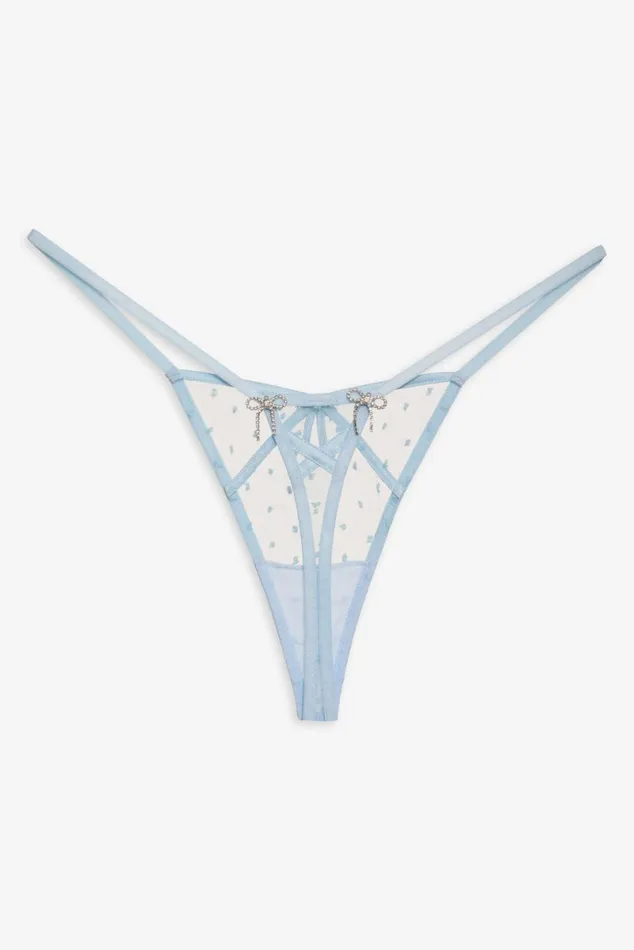 Women Lingerie For Love and Lemons Izzy Thong Panty Blue Women Lingerie For Love and Lemons Izzy Thong Panty Blue