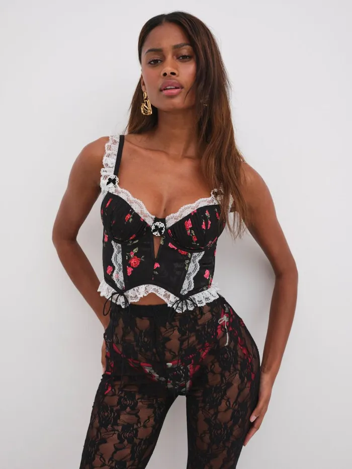 Women Lingerie For Love and Lemons June Bustier Black
