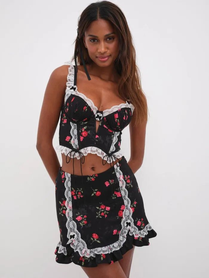 Women Lingerie For Love and Lemons June Mini Skirt Black