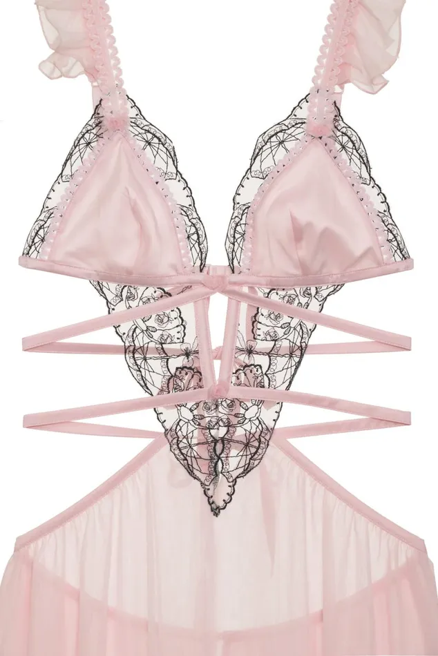 Women Lingerie For Love and Lemons Rue Maxi Slip Dress Pink