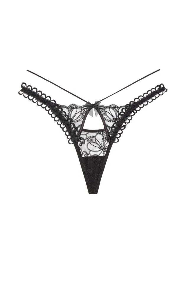 Women Lingerie For Love and Lemons Swirly Floral Embroidered Thong Panty Black Women Lingerie For Love and Lemons Swirly Floral Embroidered Thong Panty Black