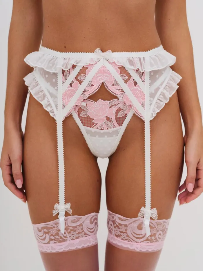 Women Lingerie For Love and Lemons Tawny Garter Belt White