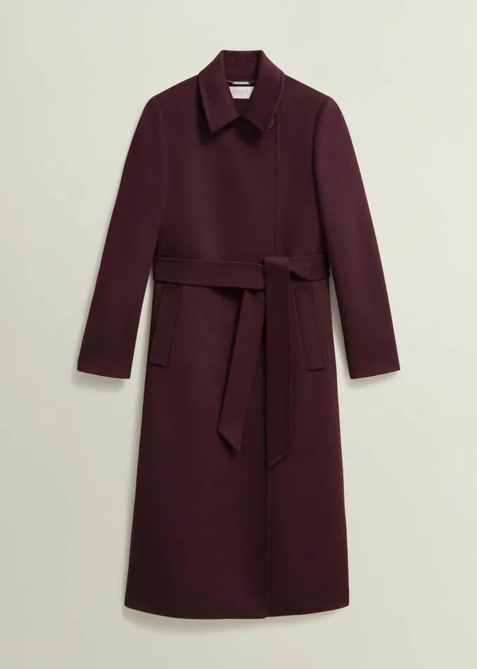 Women Livia Wool Coat Malbec Purple Hobbs Coats and Jackets