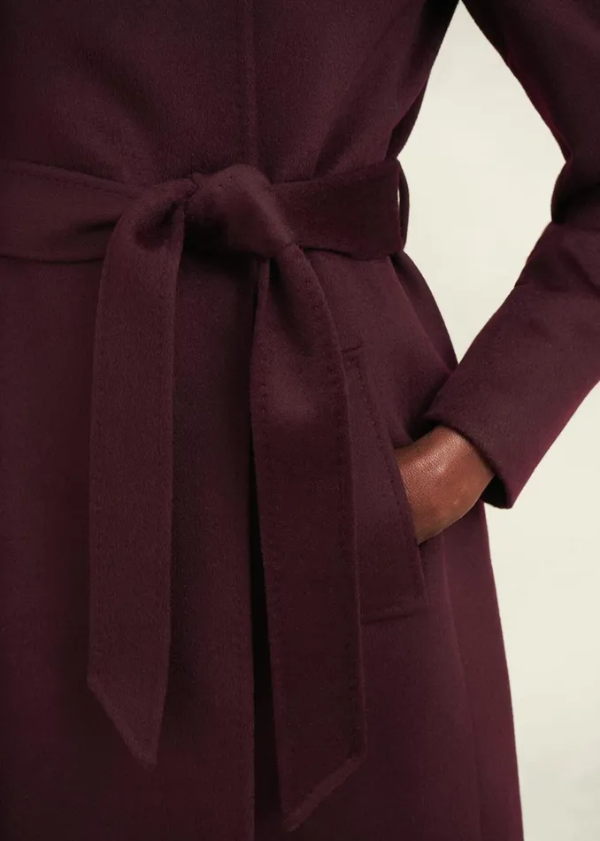 Women Livia Wool Coat Malbec Purple Hobbs Coats and Jackets