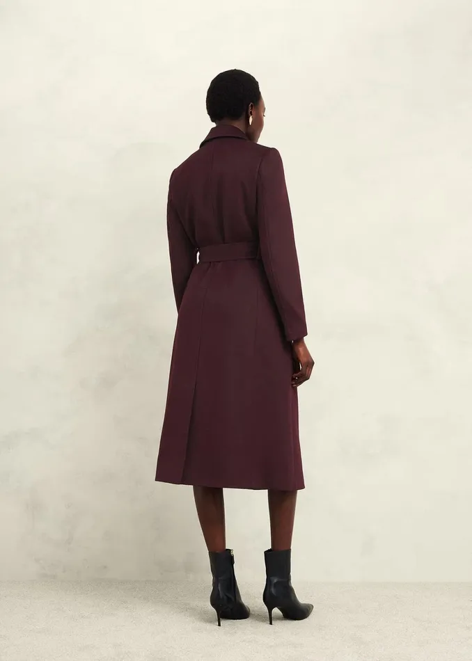 Women Livia Wool Coat Malbec Purple Hobbs Coats and Jackets