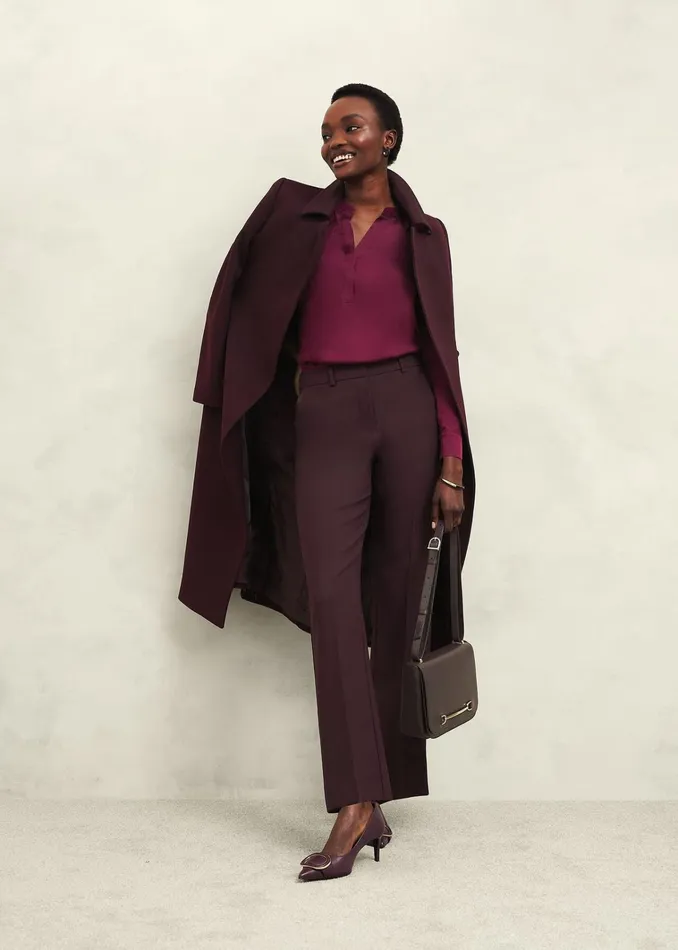 Women Livia Wool Coat Malbec Purple Hobbs Coats and Jackets