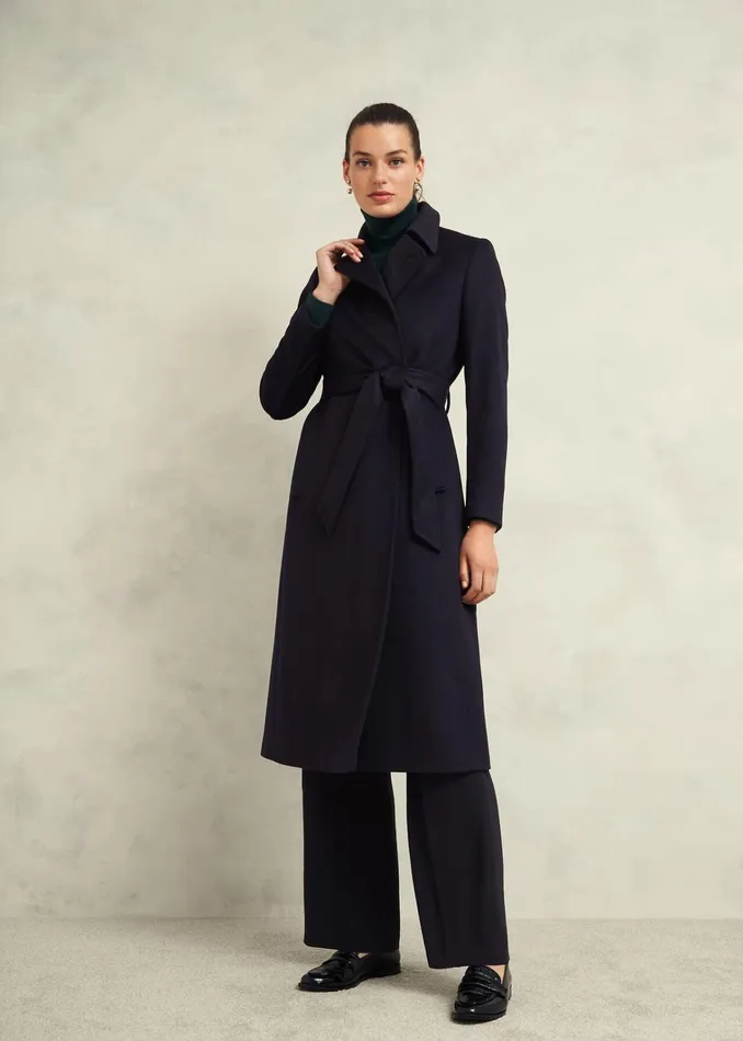 Women Livia Wool Coat Navy Hobbs Coats and Jackets