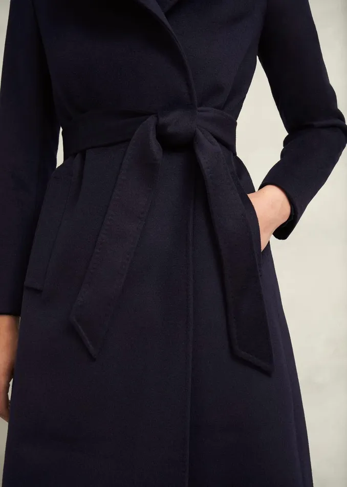 Women Livia Wool Coat Navy Hobbs Coats and Jackets