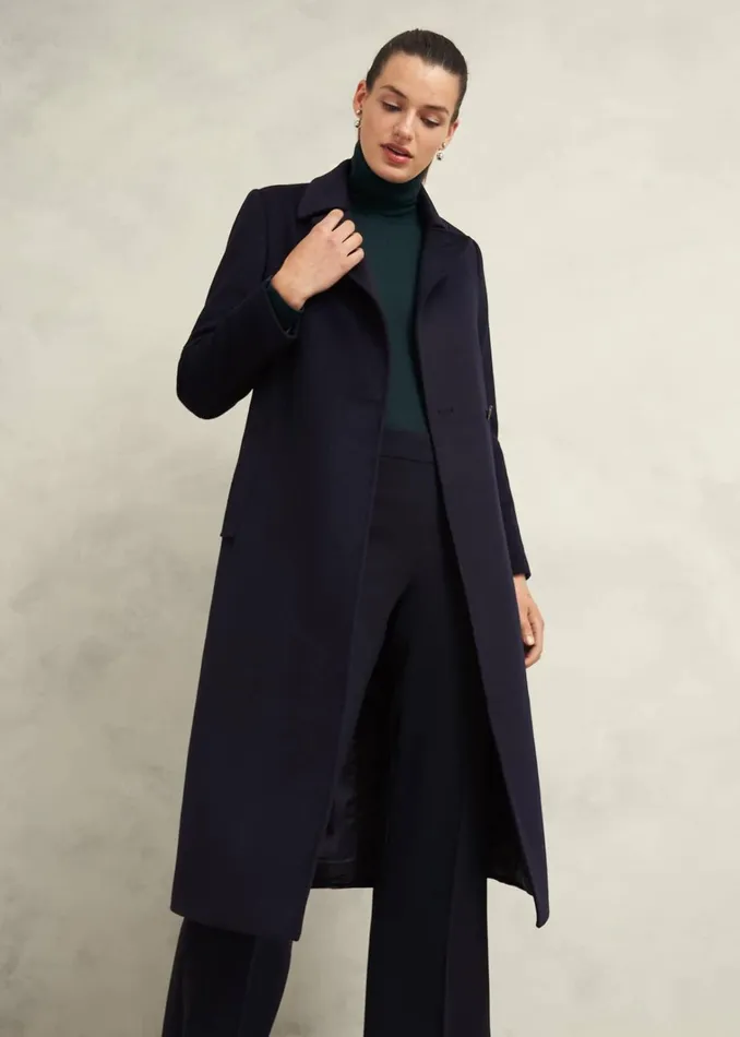 Women Livia Wool Coat Navy Hobbs Coats and Jackets