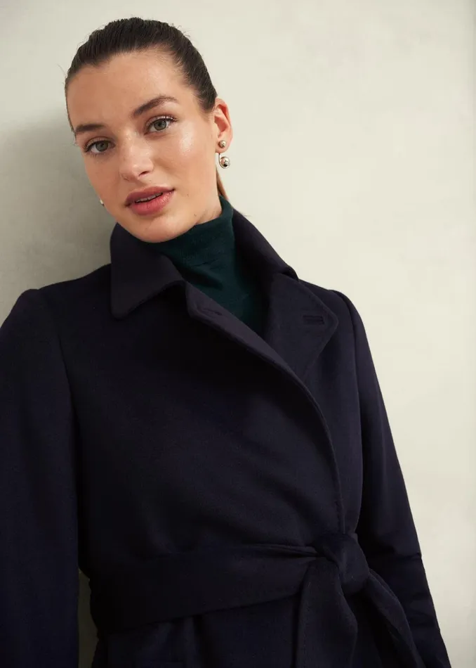 Women Livia Wool Coat Navy Hobbs Coats and Jackets