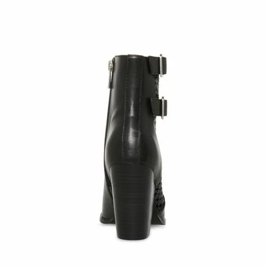 Women LIZ BLACK LEATHER Black Leather Steve Madden Boots and Booties Women LIZ BLACK LEATHER Black Leather Steve Madden Boots and Booties
