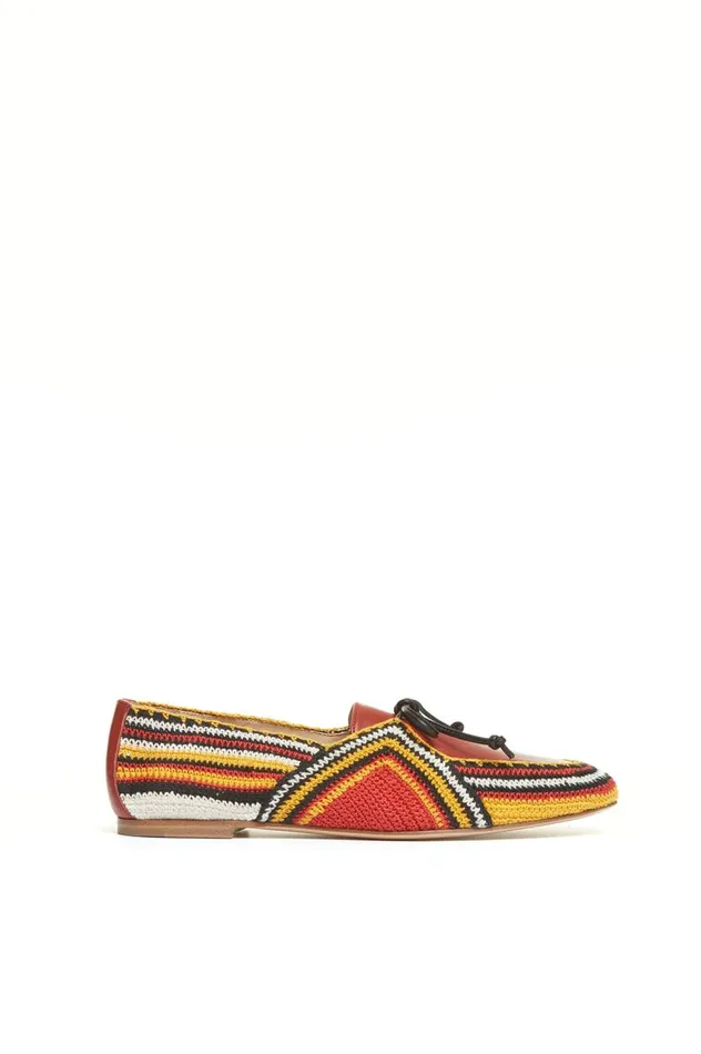 Women Loafers Gabriela Hearst Crochet Hays Shoe In Rust Multi
