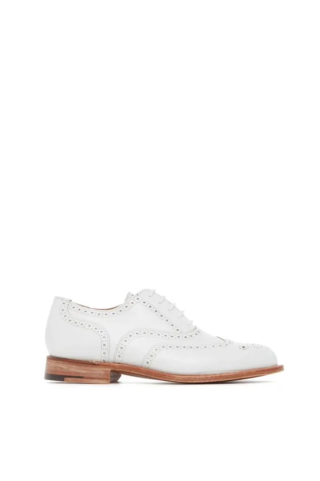 Women Loafers Gabriela Hearst Wincap Oxford Shoe In White Leather