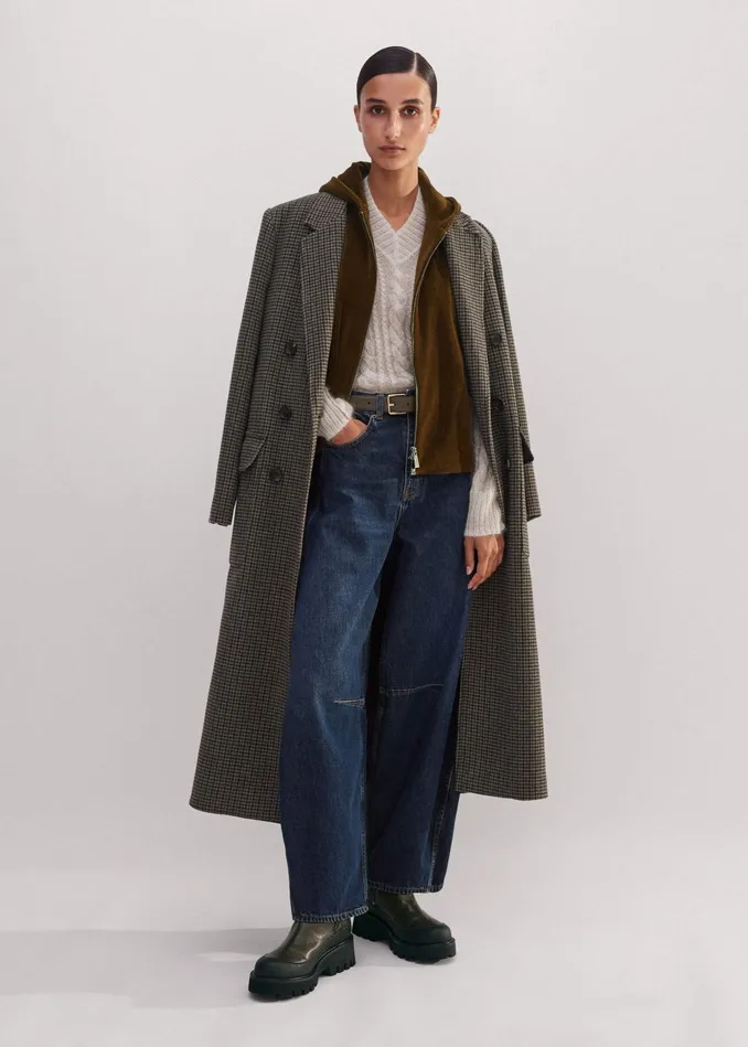Women Lofty Cable High VNeck Sweater Creamconker MEEM