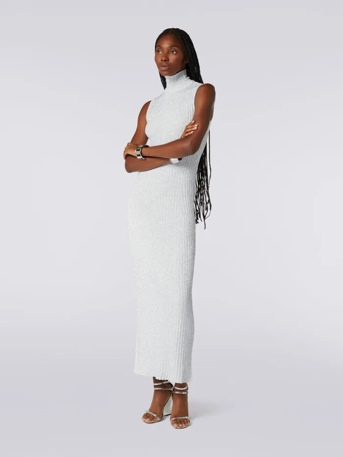Women Long Dress In Viscose Blend With Sequins White Missoni Dresses Women Long Dress In Viscose Blend With Sequins White Missoni Dresses