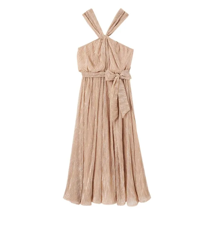 Women Long Glitzy Dress 8211 Beige Promod Dresses Women Long Glitzy Dress 8211 Beige Promod Dresses
