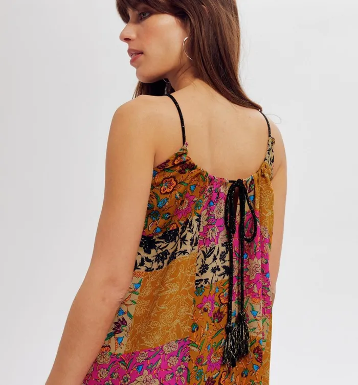 Women Long Patterned Dress 8211 Ochre Print Promod Dresses Women Long Patterned Dress 8211 Ochre Print Promod Dresses