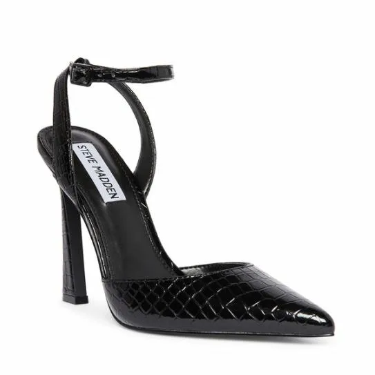 Women LUNAR BLACK CROCODILE Black Crocodile Steve Madden Heels Women LUNAR BLACK CROCODILE Black Crocodile Steve Madden Heels